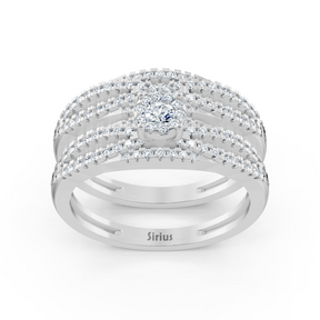 Bague de mariage en or blanc avec diamants
