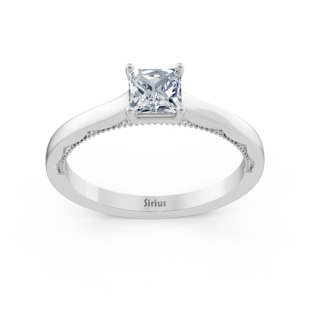 Bague solitaire diamant or blanc
