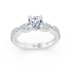 Bague Twist Eternity et Solitaire en or blanc avec diamant