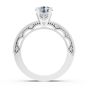 Bague en or blanc 14 carats avec diamant taille ronde