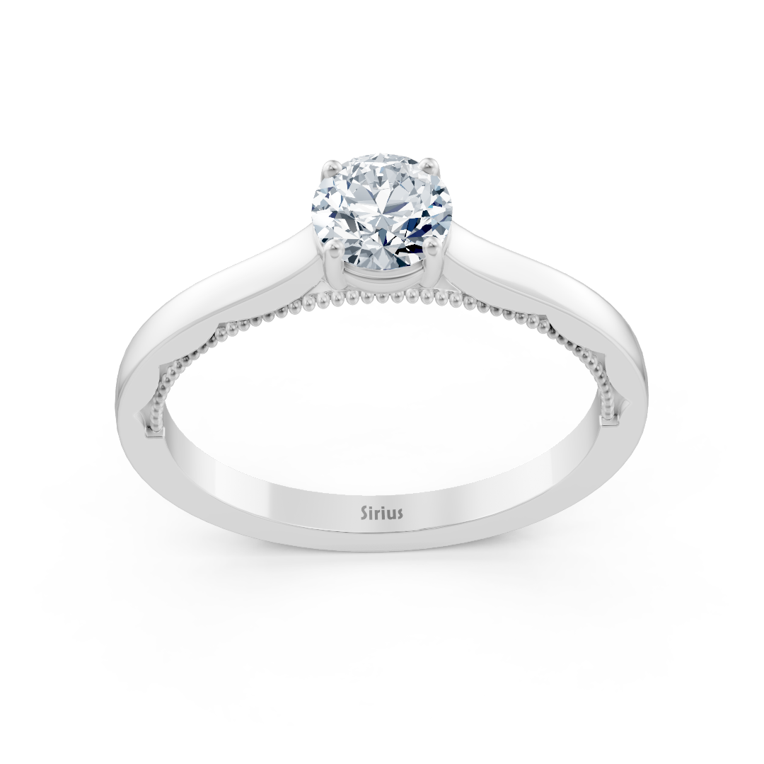 Birgie Sirius white gold solitaire round cut diamond ring