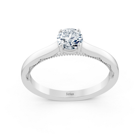 Birgie Sirius white gold solitaire round cut diamond ring