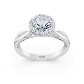 1.00 Carat Halo Solitaire Diamond Engagement Ring in White Gold