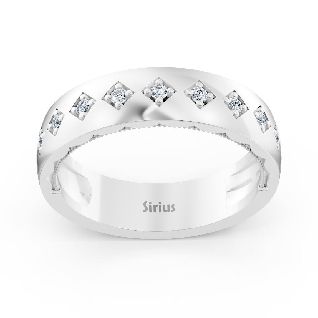 Elegant diamond ring in white gold | 14K | 0.11 ct