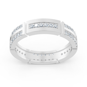 Bague diamant exclusive en or blanc 14 carats – diamants ronds de 0,54 carat