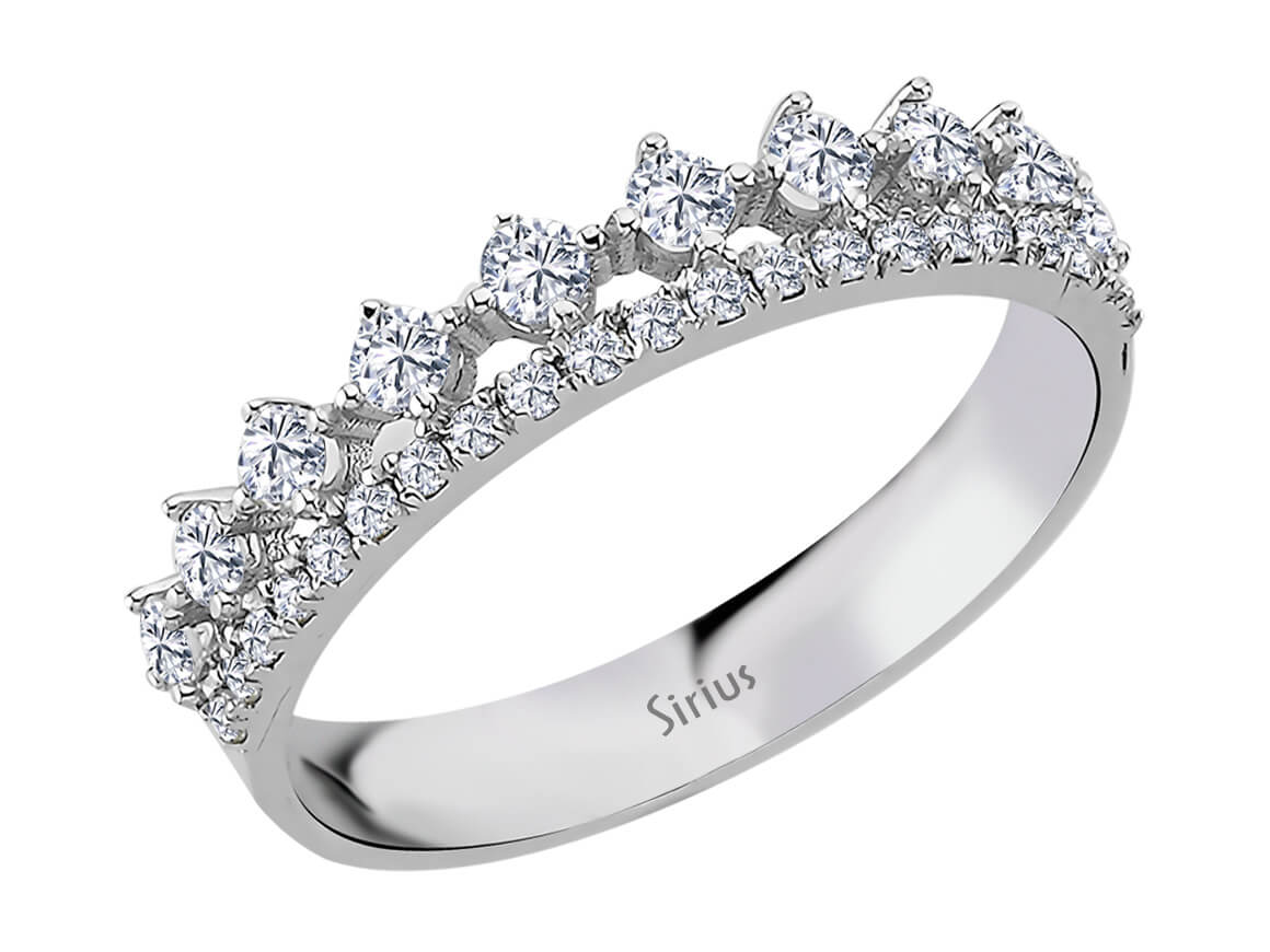 Birgie Diamant-Doppelreihen-Halbmemoire-Ring
