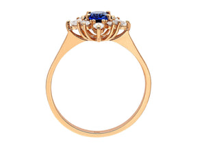 Birgie Ring mit ovalem Saphir und Tropfen-Diamanten