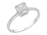Birgie Quadratischer Diamantring mit Baguette- und runden Diamanten (0,22 Karat)