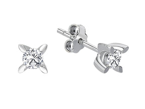 Elegante Diamant Ohrstecker mit Solitär-Diamanten, 0.36 Karat, 14K Gold