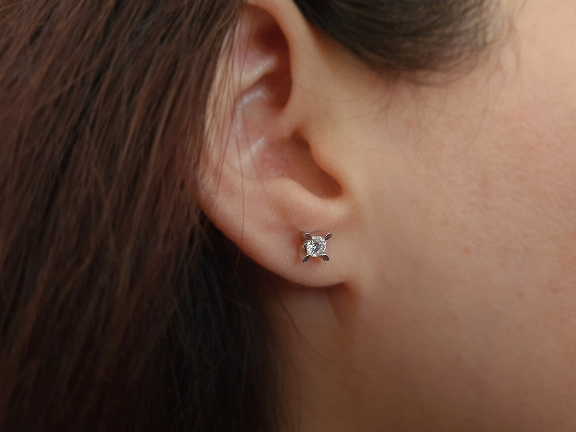 Elegante Diamant Ohrstecker mit Solitär-Diamanten, 0.36 Karat, 14K Gold
