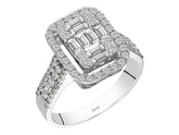 Birgie Baguette-Diamantring mit Doppel-Halo