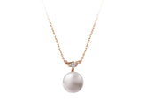 Birgie 0.02 Karat Diamant- und 2.90 Karat Perlenhalskette