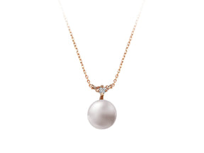 Birgie 0.02 Karat Diamant- und 2.90 Karat Perlenhalskette