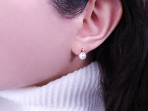 Birgie 0.03 Karat Diamant- und 3.90 Karat Perlenohrringe