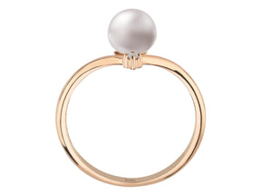 Birgie 0.02 Karat Diamant- und 1.90 Karat Perlenring