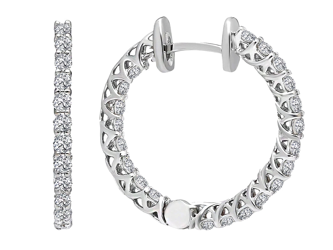 Birgie 14K Weißgold Creolen mit 2,70 Karat Diamanten