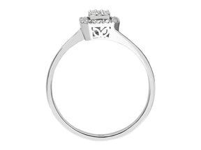 Birgie Diamant-Lichtkranz-Ring mit Baguette- und Rundschliff