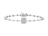 Elegantes Diamant Armband mit Baguette- und runden Diamanten im Pavé-Stil, 0.16 Karat, 8K Gold