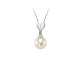 Birgie Diamant & Perle Herz Kette - 0,01 Karat