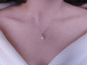 Birgie Diamant & Perle Herz Kette - 0,01 Karat