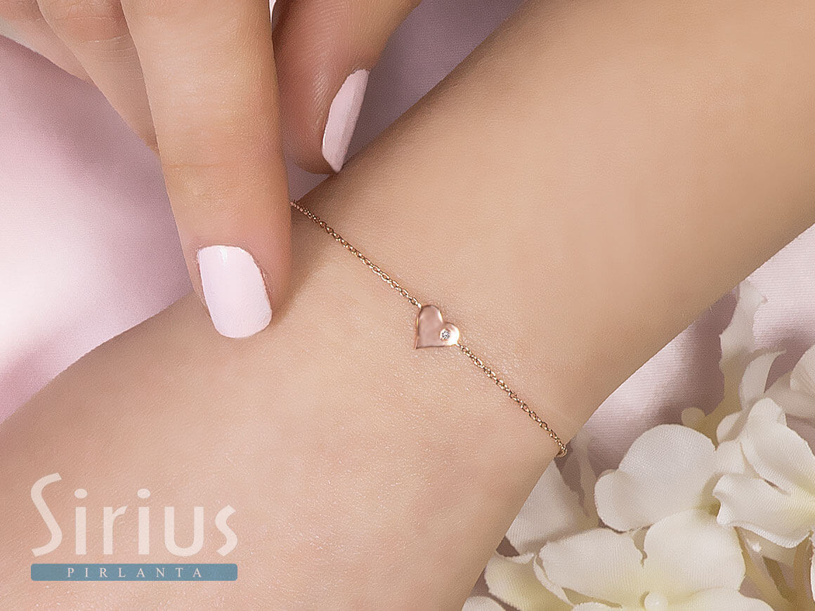 Birgie Diamant Herz Armband - 0,01 Karat