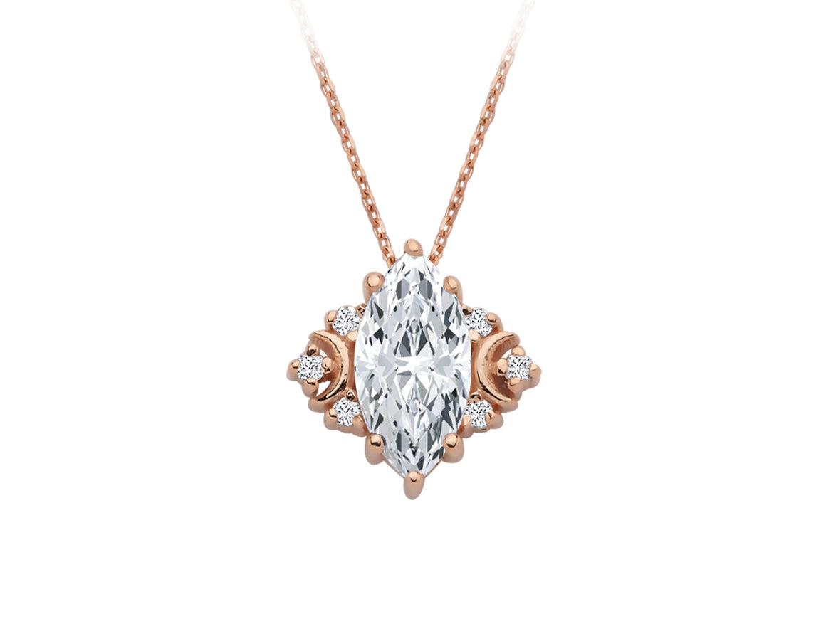 Birgie 0.06 Karat Diamant- und 1.50 Karat Weißer Topas Halskette
