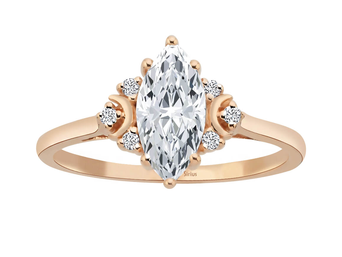 Birgie 0.06 Karat Diamant- und 1.50 Karat Weißer Topas Ring