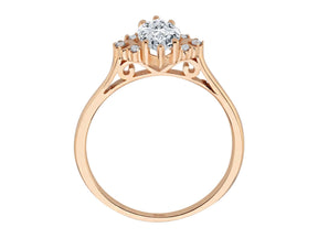 Birgie 0.06 Karat Diamant- und 1.50 Karat Weißer Topas Ring