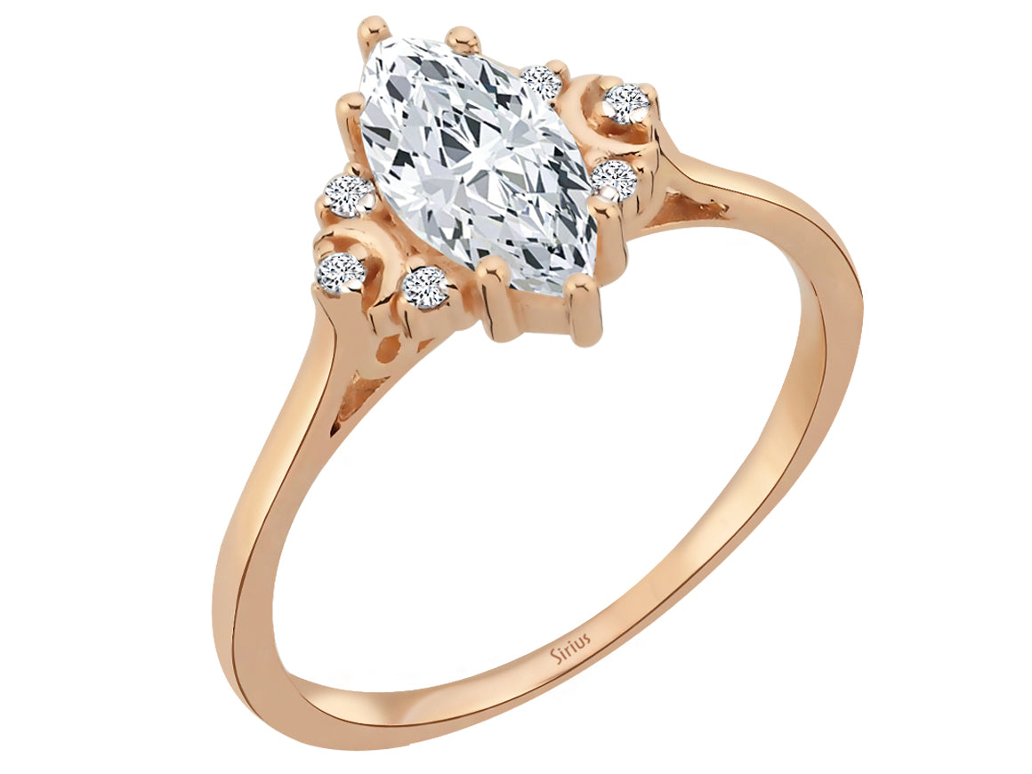 Birgie 0.06 Karat Diamant- und 1.50 Karat Weißer Topas Ring
