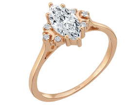 Birgie 0.06 Karat Diamant- und 1.50 Karat Weißer Topas Ring