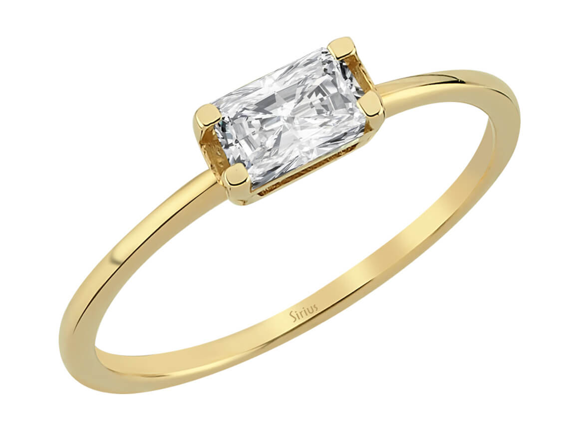 Birgie 1.02 Karat Oktagon Weißtopas Ring 14 Karat Gold