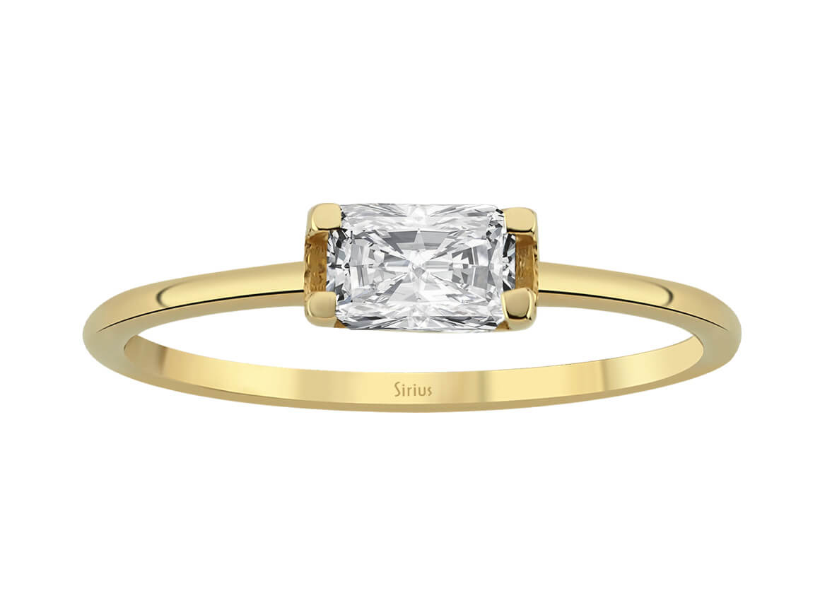Birgie 1.02 Karat Oktagon Weißtopas Ring 14 Karat Gold