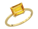Birgie 1.53 Karat Oktagon Sitrin Ring 14 Karat Gold