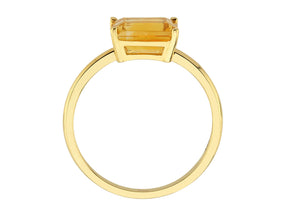 Birgie 1.53 Karat Oktagon Sitrin Ring 14 Karat Gold
