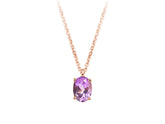 Birgie Ametist Halskette 1,00 Karat Ovalschliff 8 Karat Gold