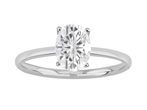 Birgie 1.60 Karat Ovaler Weißtopas Ring 8 Karat Gold