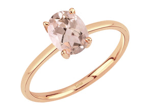 Birgie 1.00 Karat Ovaler Morganit Ring 8 Karat Gold