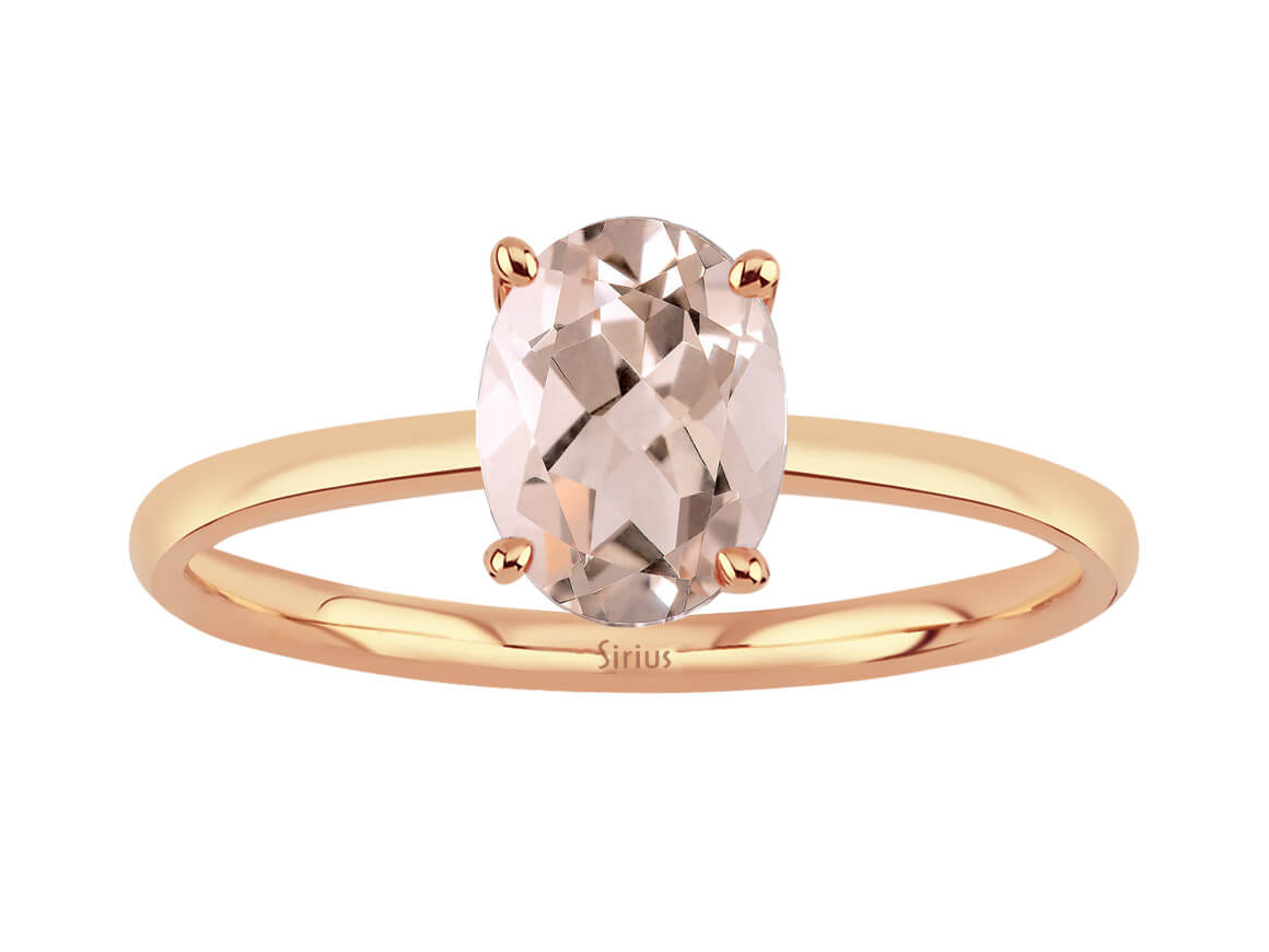Birgie 1.00 Karat Ovaler Morganit Ring 8 Karat Gold