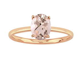 Birgie 1.00 Karat Ovaler Morganit Ring 8 Karat Gold