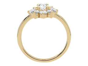 Birgie 14K Gelbgold Diamantring im Blumen-Design