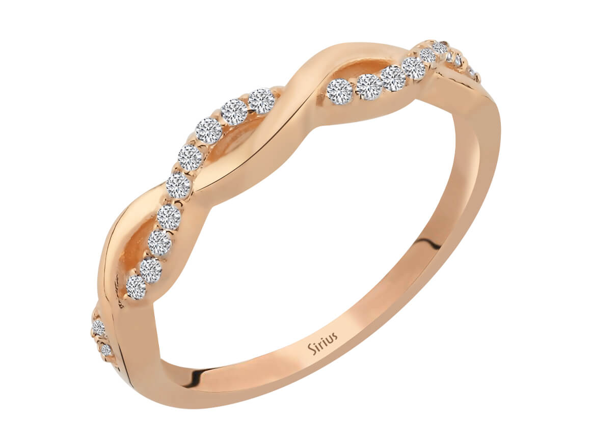 Birgie Diamant-Halbmemoire-Ring im verdrehten Design