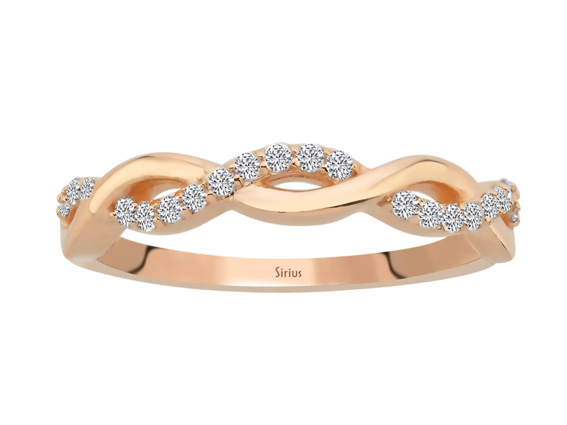 Birgie Diamant-Halbmemoire-Ring im verdrehten Design