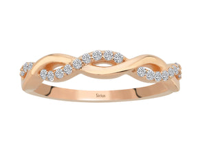 Birgie Diamant-Halbmemoire-Ring im verdrehten Design