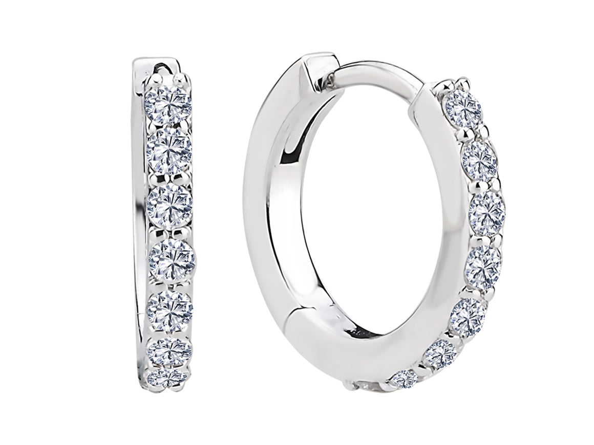 Elegante Diamant Creolen mit runden Diamanten, 0.40 Karat, 14K Gold