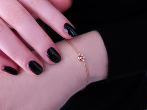Birgie 14K Roségold Armband mit Diamanten Pfote und Herz