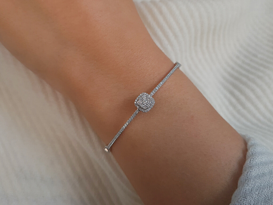 Funkelndes Diamant Armband im Pavé-Stil mit runden Diamanten, 0.40 Karat, 14K Gold