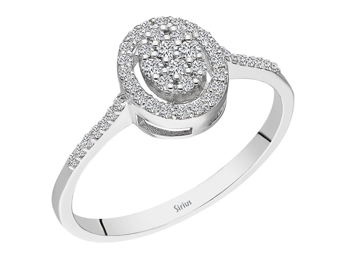 Birgie Ovaler Diamant-Halo-Ring