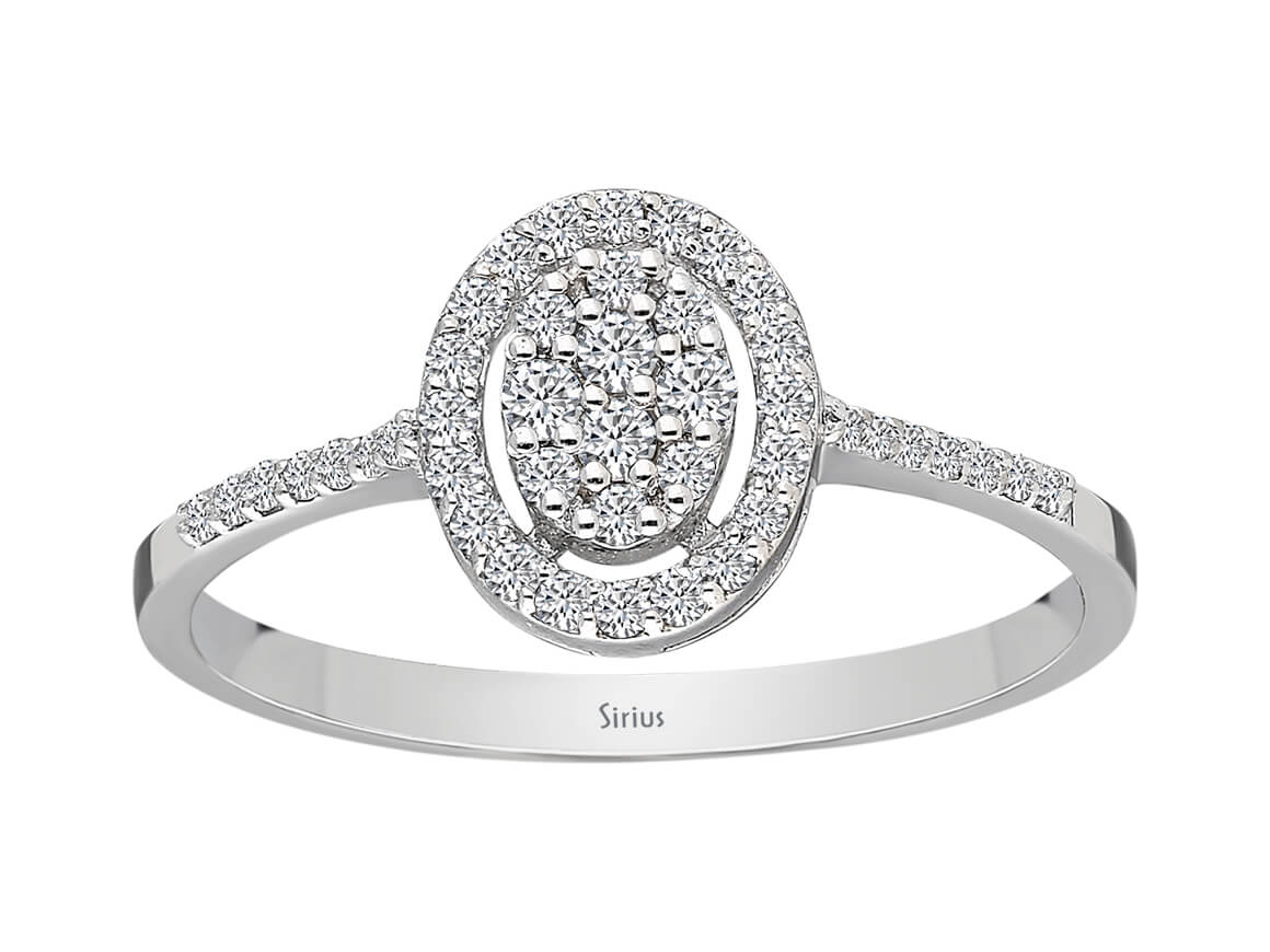 Birgie Ovaler Diamant-Halo-Ring
