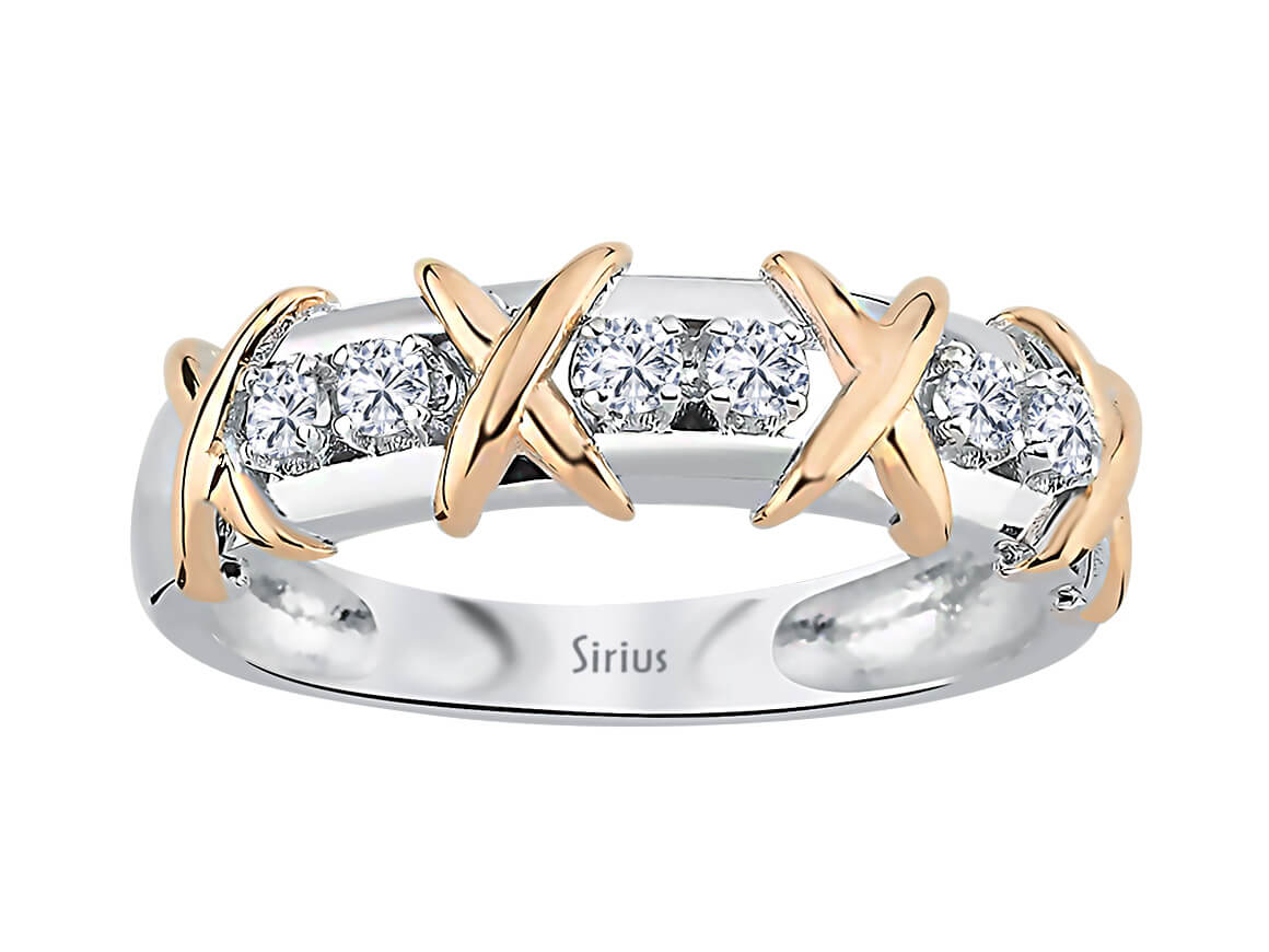 Birgie Diamant-Avangart-Halbmemoire-Ring