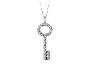 Birgie 14K Weißgold Schlüsselanhänger mit 0,27 Karat Diamanten